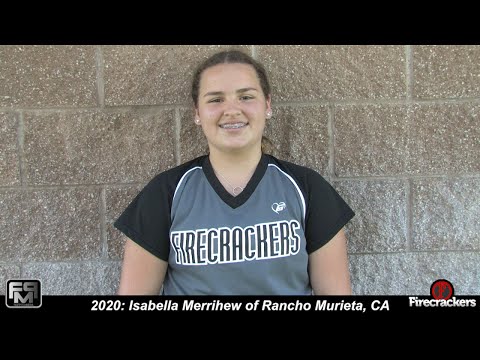 2020 Isabella Merrihew Catcher and 3rd Base Softball Skills Video