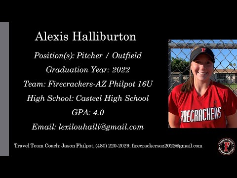 Alexis Halliburton Softball Skills Video - 2022 Pitcher OF