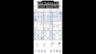 Expert Speed Run - Killer Sudoku 4:24