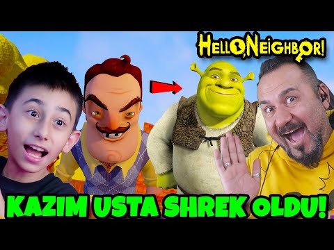 KAZIM USTA SHREK OLDU! YENİ DEV GİBİ EVİNE GİRDİK! | EGEMEN KAAN İLE HELLO NEİGHBOR MODLU BÖLÜM