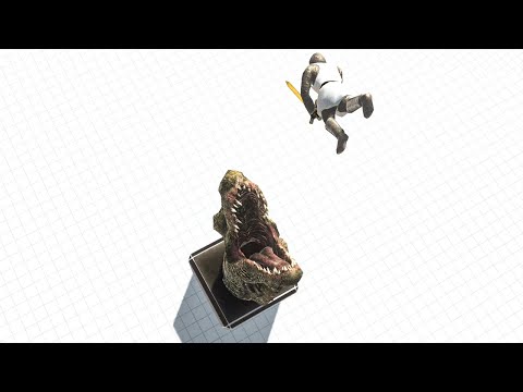 T-REX HEAD vs ANCIENT HUMANS UNITS in SLOW MOTION - Animal Revolt Battle Simulator