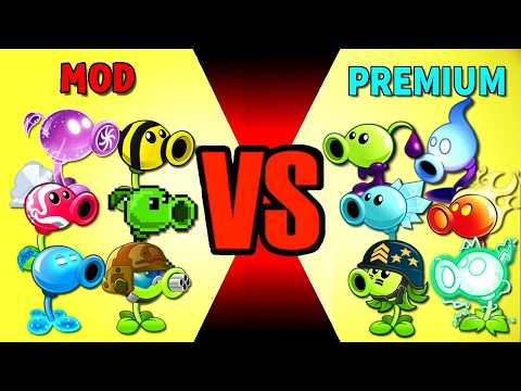 Team PREMIUM vs FREE MOD Pea Plants - Who WIll Win? - Pvz 2 Team Plant vs Team Plant