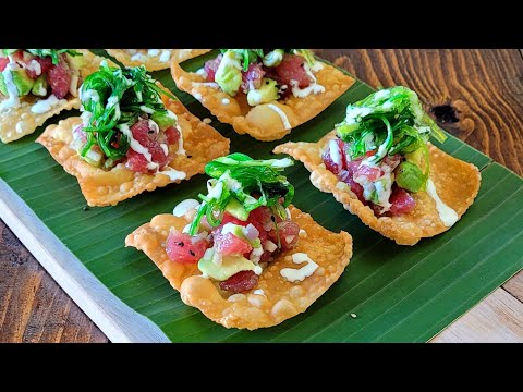 Crowd Pleasing Holidays Appetitzer: Tuna Poke Wonton Nachos