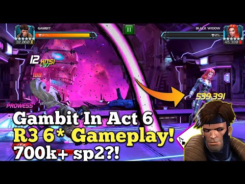 6 Star Rank 3 Gambit Act 6 Gameplay! | 700K sp2?! | Fully Boosted | Marvel Contest Of Champions