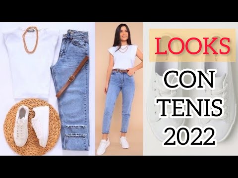 OUTFITS EN TENDENCIA 2021-2022 LOOKS CON TENIS PARA MUJER COMBINACIONES DE ROPA DE MODA 2022