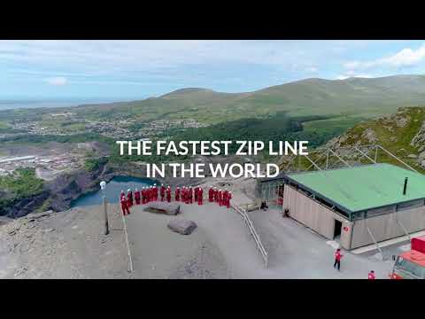 Fastest zip line in the world , Velocity 2   zip world   Wales