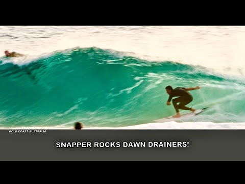 Surfing. Snapper Rocks Dawn Low Tide Drainers!