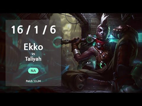 Ekko Jungle vs Taliyah - NA Master Patch 13.24