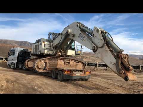 Transporting The Huge Liebherr 984 Excavator By Side - Fasoulas Heavy Transports