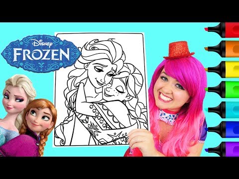 Coloring Frozen Anna & Elsa Disney Coloring Book Page Colored Markers Prismacolor | KiMMi THE CLOWN Video
