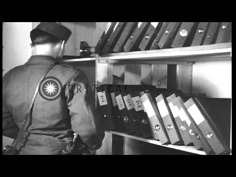 US Army soldiers explore Obersalzberg air raid shelter tunnels, Berchtesgaden, Ba...HD Stock Footage