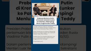 Setelah Kunjungan ke Pakistan, Prabowo Langsung Terbang ke Moskow Temui Presiden Putin