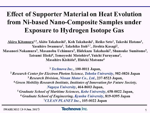 ASTI WORK12 - KITAMURA – Effect of Supporter Material on Heat Evolution from Ni-based Nano