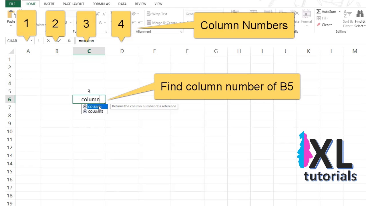 Excel Find Column Number