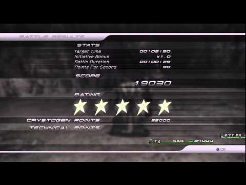 Final Fantasy XIII - Mission 47 - Stage 10 all roles, no shrouds, no TP, no items, no R:IC - 0:29
