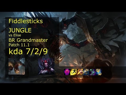 Fiddlesticks vs Elise Jungle - BR Grandmaster 7/2/9 Patch 11.1 Gameplay