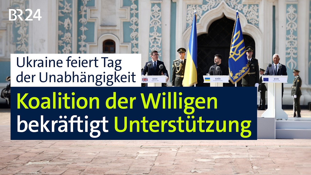 Ukraine feiert Tag der Unabhängigkeit: Koalition der Willigen bekräftigt Unterstützung | BR24