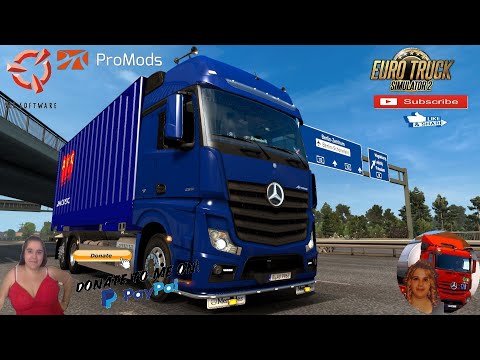 Euro Truck Simulator 2 (1.38) Mercedes Actros MP4 BDF Container Berlin Germany + DLC's & Mods