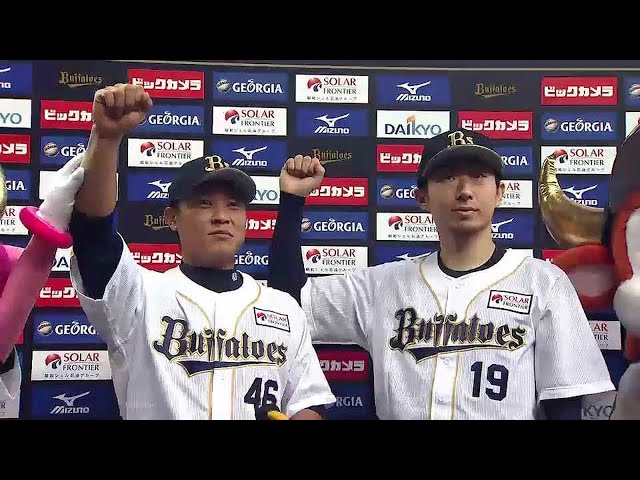 バファローズ・金子千尋投手・川端選手ヒーローインタビュー 2014/8/15 Bs-H