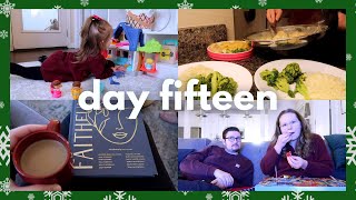 VLOGMAS DEC 15 | chicken piccata meatballs, church, opening advents + more