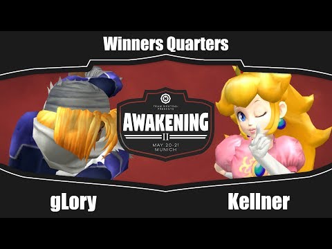 Awakening 2 - gLory (Sheik) Vs. Kellner (Peach) - Winners Quarters - Melee Singles