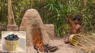 Clever Bushman Building Charcoal Maker Using Traditional Architecture Technique