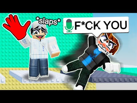 TROLLING In Roblox SLAP OBBY VOICE CHAT!