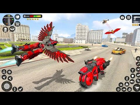 Superhero In Flying Robot Bike Transformation Game - Flying Bike Robot Car Games - Android Game