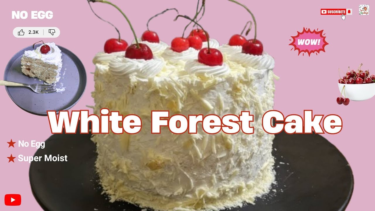 White Forest Eggless Cake 🤍🍰। Ghar Par Banaye Bakery Style Cake। Super Soft & Creamy