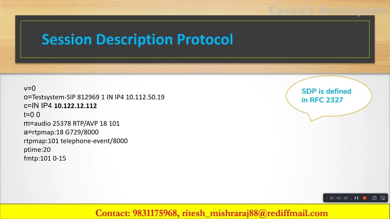 SDP - Session Description Protocol