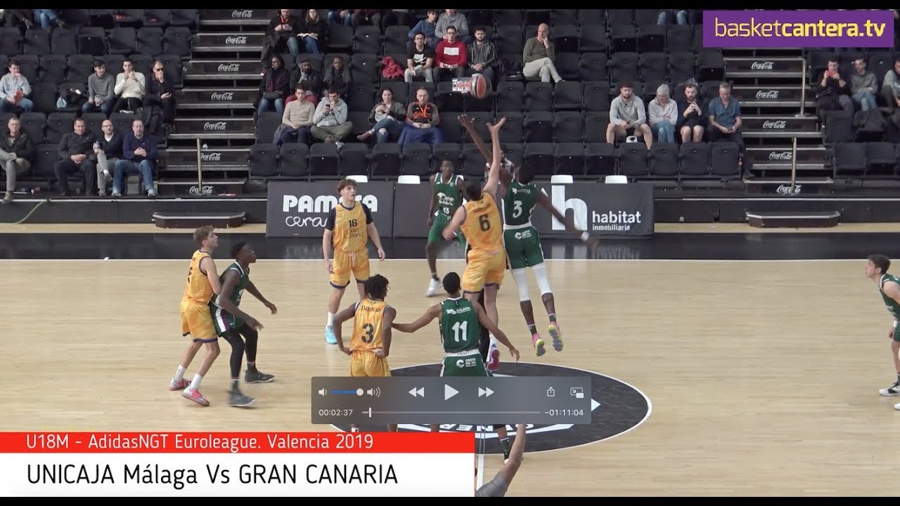 U18M - UNICAJA Málaga Vs GRAN CANARIA.- Final AdidasNGT Euroleague. Valencia 2019 (BasketCantera.TV)