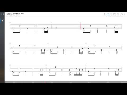 Dua Lipa - Don't Start Now (BASS TAB PLAY ALONG)