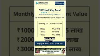 SBI Small cap fund !! Best Mutual fund !! 1000 से बने 450000 !! Maa Chehar Investment