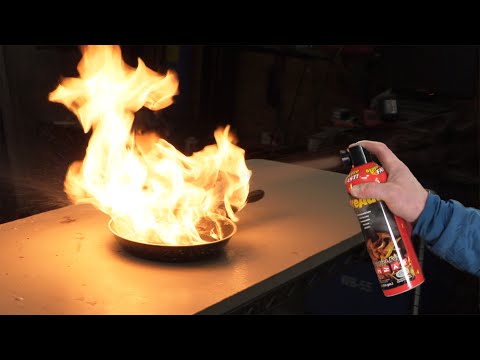 Putting Out Gasoline Fire with Fireade (Water Based Extinguisher)