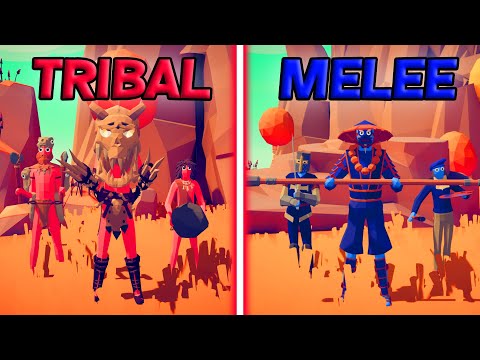 TRIBAL TEAM vs MELEE TEAM - Totally Accurate Battle Simulator | TABS