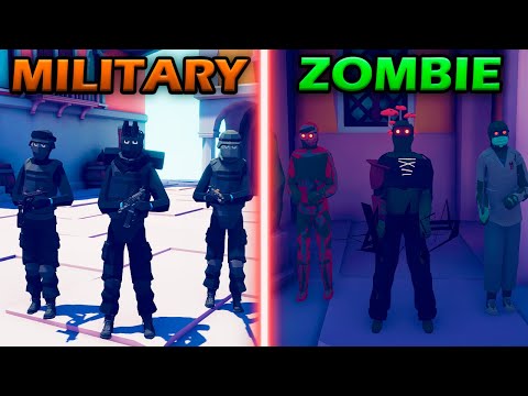 MILITARY TEAM vs ZOMBIE TEAM - Totally Accurate Battle Simulator TABS