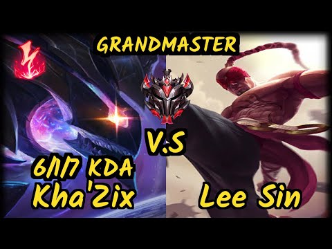 SKT T1 Haru (KHA'ZIX) vs LEE SIN - 6/1/7 KDA JUNGLE GAMEPLAY - KR Ranked GRANDMASTER