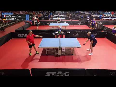ASTIC Jean Yves vs SCHMITT Franck - Championnats d'Europe Vétérans 2022 de tennis de table Rimini