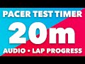 PACER Test Timer 20m Audio Levels Lap Pace Indicator No Music Beep Test Timer