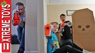 Home Alone Nerf Battle! Sneak Attack Squad Protects the House!