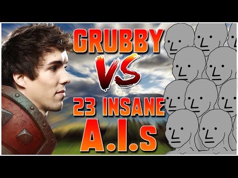 FACING 23 INSANE A.I.s!! | WC3 | Grubby