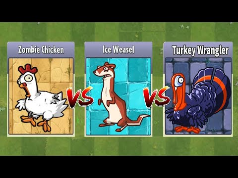 Chicken & Ice Weasel & Turkey Zombie Level 100 - Plants Vs Zombies 2 Battlez v8.5.1