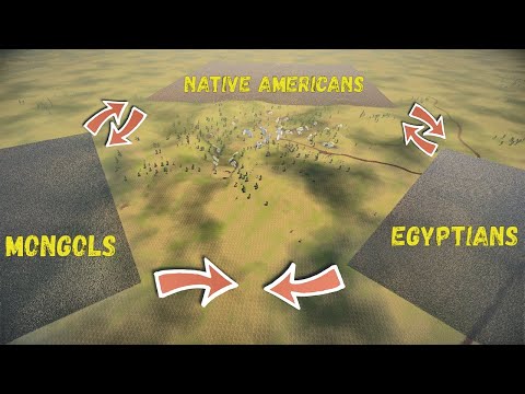 Battle Of 3 Armies: Native Americans - Mongols - Egyptians - UEBS 2