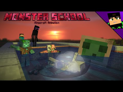 Swimming -  Monster School [Minecraft - Animation] [#7]