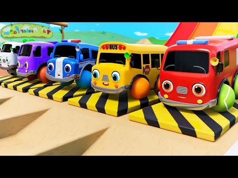 Wheel On The Slide Song | Sport Funny Game with Friends | Nursery Rhymes & Kids Songs - Baby Car TV