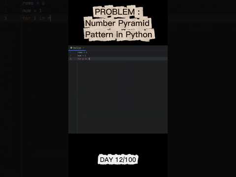 Day 12 of #100DaysOfCode 🔥 | Number Pyramid Pattern in Python 🔢 | Loops + Logic Explained | DK Dropz