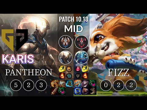GEN Karis Pantheon vs Fizz Mid - KR Patch 10.13