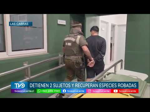 En Peumo, Carabineros detienen a dos sujetos y recuperan especies robadas
