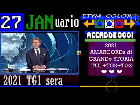 TITOLi TG1 sera 27 GENNaio 2021 MercoleDì + titoli incrociati con RAI STORIA OGGI e TELEVIDEO