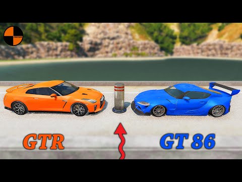 Cars vs Bollards 😱 - BeamNG.Drive / BMG Crash Testing
